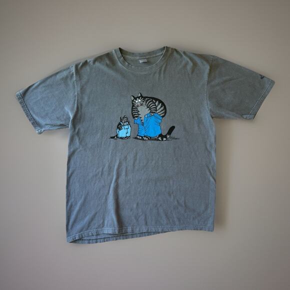 Crazy Shirts B Kliban Cats Shirt XL Gray Dad Overalls Hawaii Art Comics Funny - Picture 1 of 7